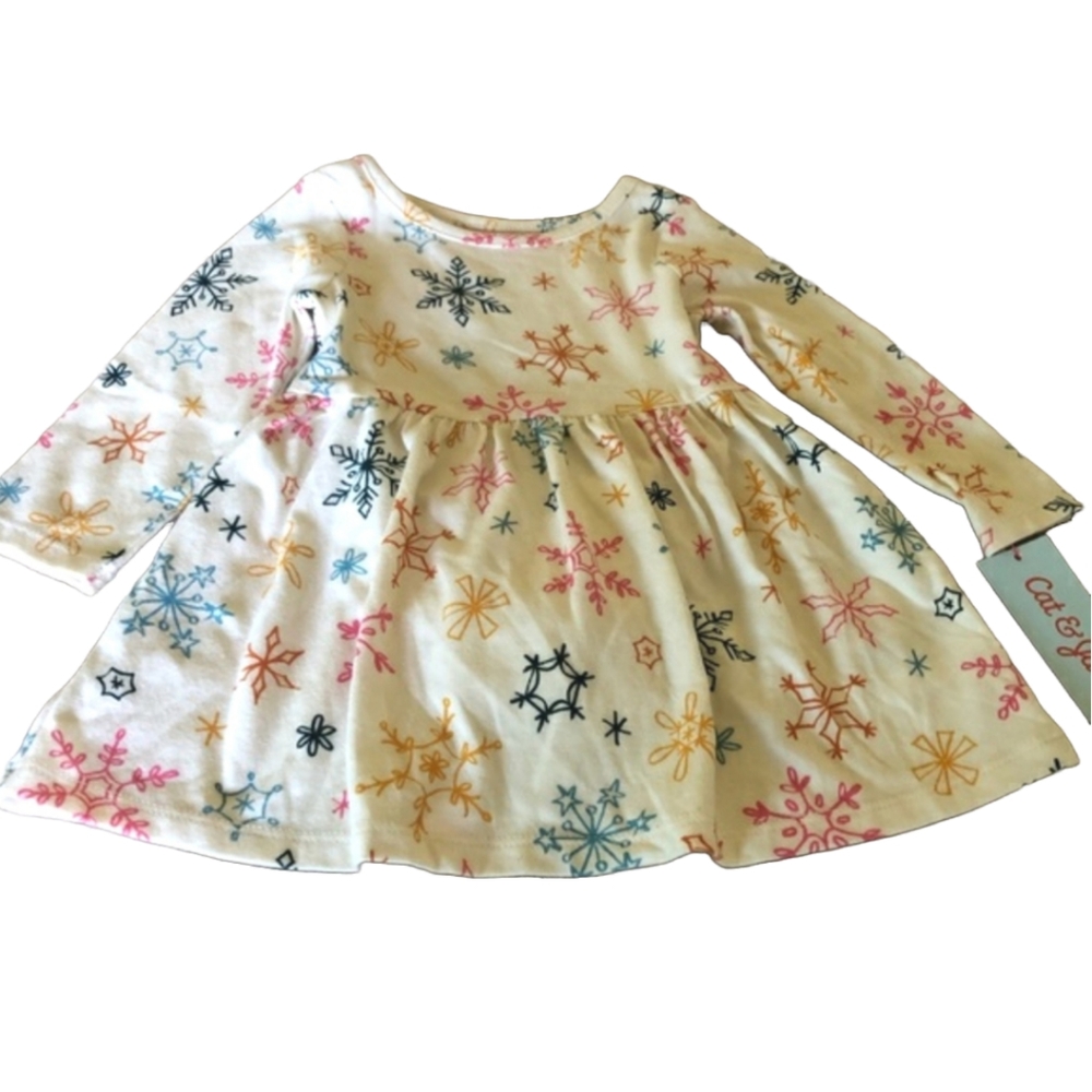 Cat & Jack Girl’s dress long sleeve with short Size 12 months